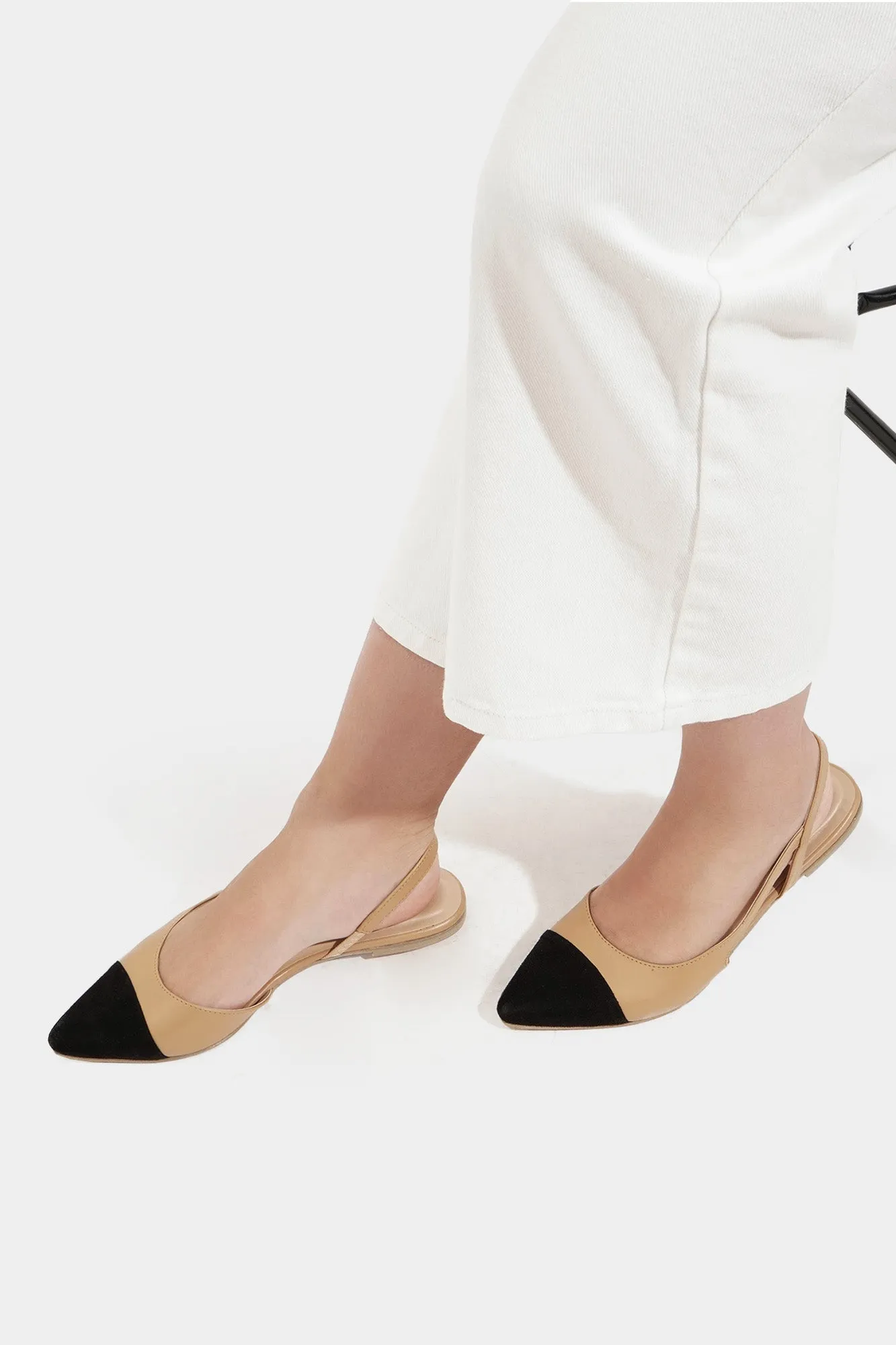 Pointed Toe Two Tone Flats