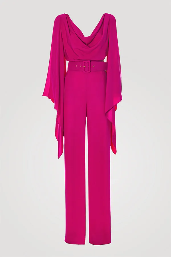 POMERANI CLOAK STYLE SLEEVES ELEGANT JUMPSUIT