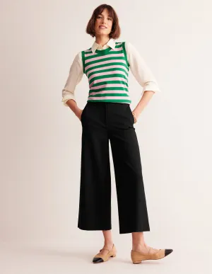 Ponte-Culottes mit weitem Bein-Schwarz