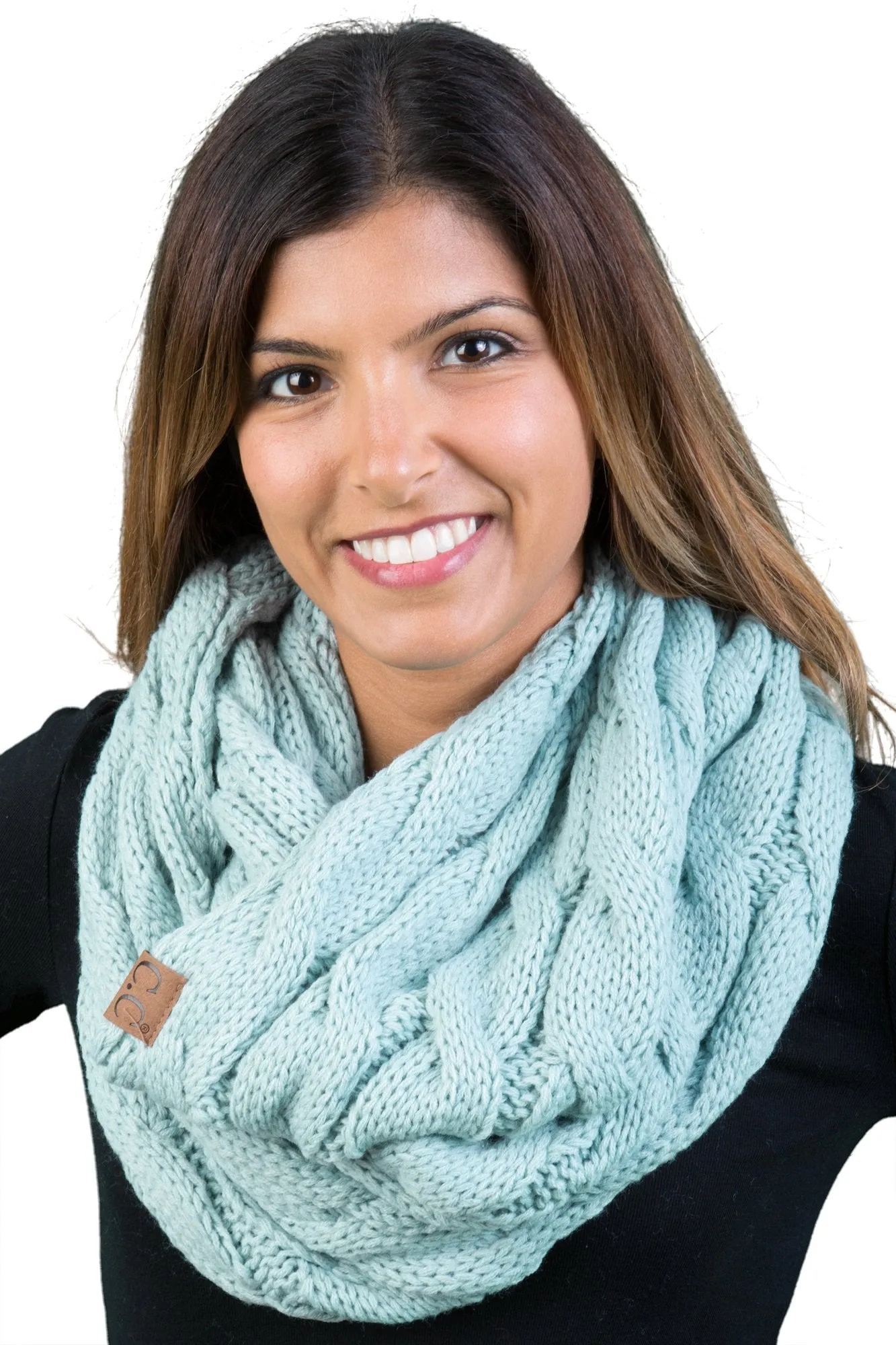 Ponytail Beanie, Infinity Scarf & Gloves Matching Set by Funky Junque