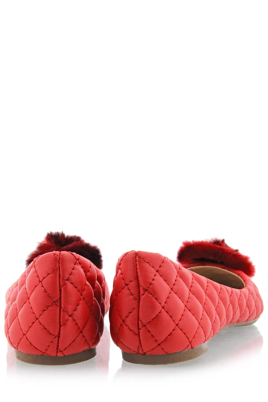 POPCORN Red Quilted Ballerinas