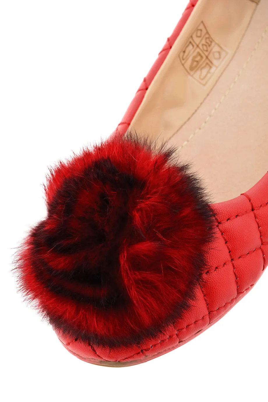 POPCORN Red Quilted Ballerinas