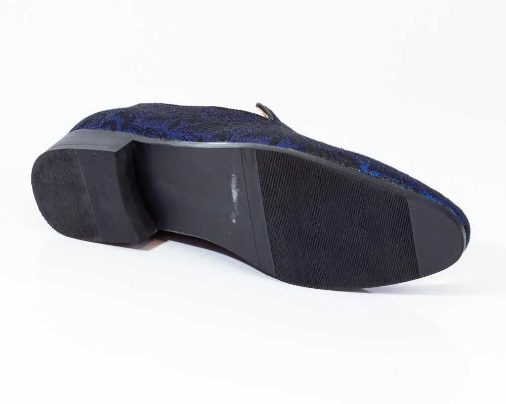Premium Black And Blue Loafers for men designer slip on casual / dress shoes – Luxury Leather