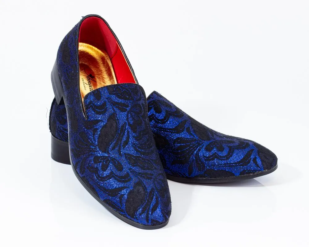 Premium Black And Blue Loafers for men designer slip on casual / dress shoes – Luxury Leather