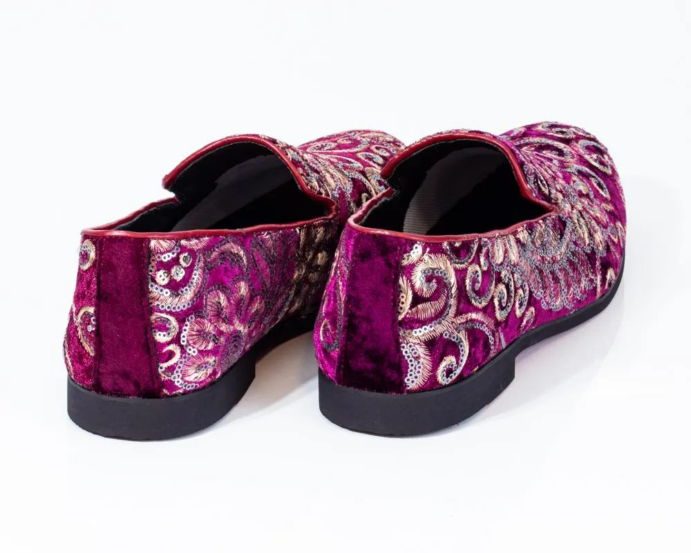 Premium Pink Multicolor Floral  Loafers for men designer slip on casual / dress shoes – Luxury