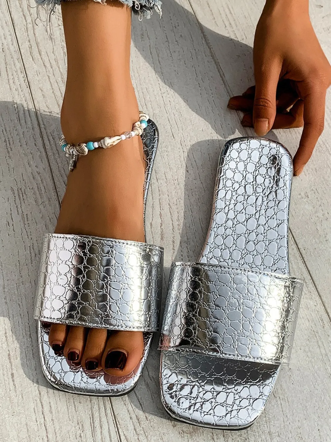 PU Leather Open Toe Sandals
