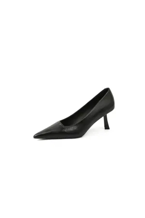 PU Leather Point Toe Pumps