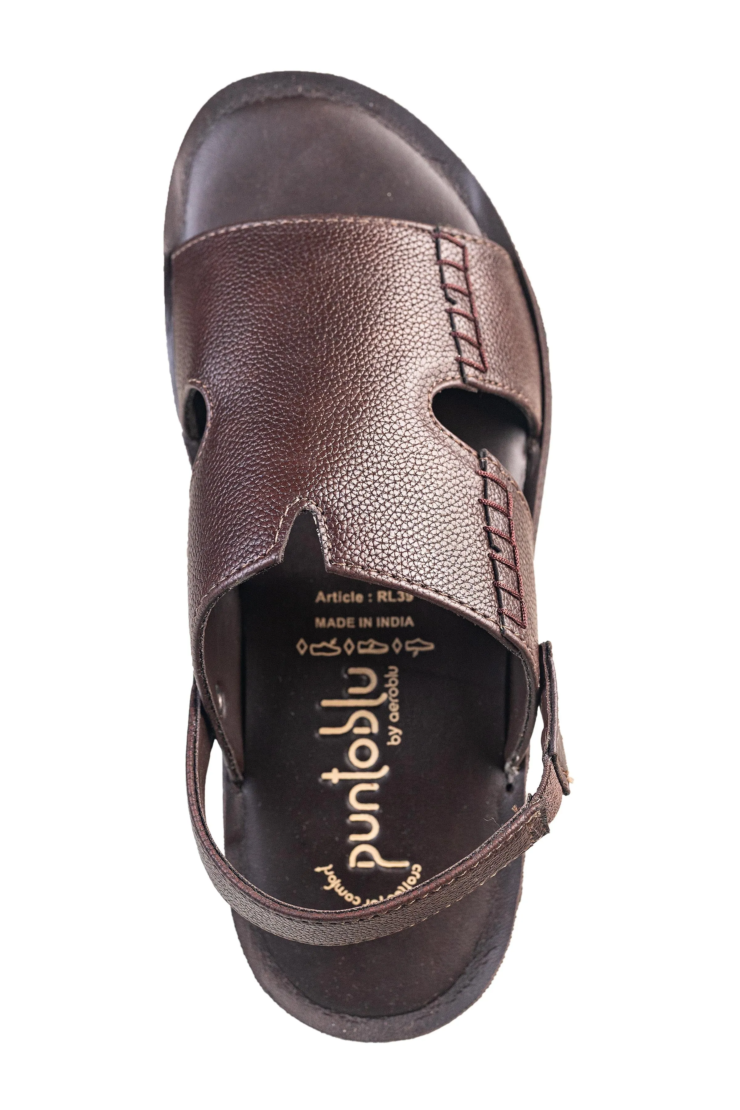 Puntooblu Gents Brown Sandal PU (Gs Pu S Rl 39 A)