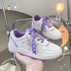 PURPLE/GREEN SAKURA LACES BREATHABLE SNEAKERS UB2603