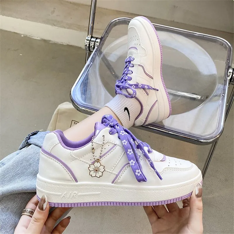 PURPLE/GREEN SAKURA LACES BREATHABLE SNEAKERS UB2603