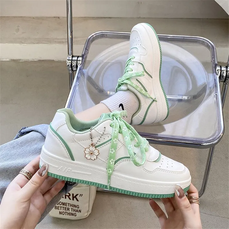 PURPLE/GREEN SAKURA LACES BREATHABLE SNEAKERS UB2603