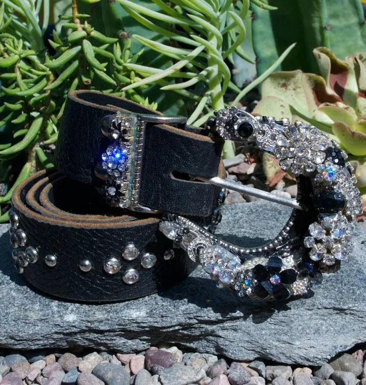 "Vintage Black Buckle & Belt - Small"