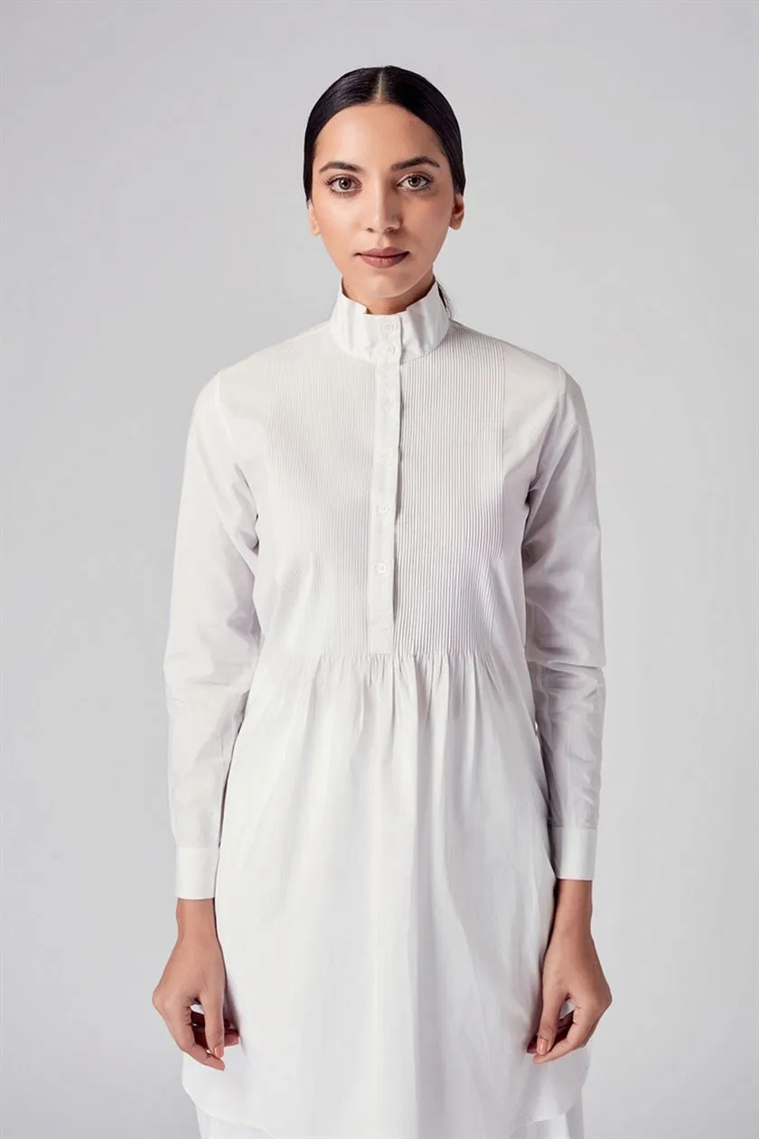 Rajesh Pratap Singh   I   Nandla Builtup Neck Tunic  White  8XA-111/1PP-P39  Women classic collection