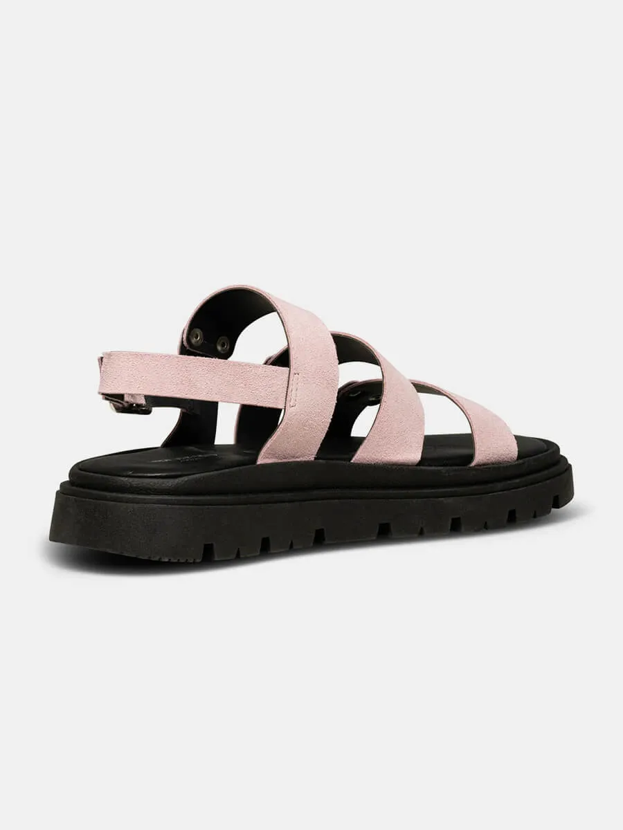 Rebecca Slingback Suede Sandals - Soft Pink