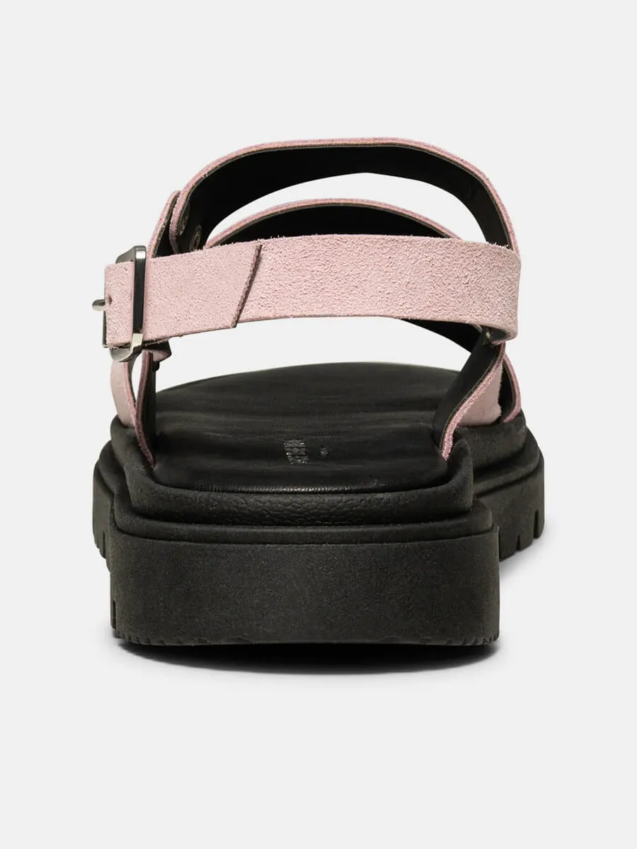 Rebecca Slingback Suede Sandals - Soft Pink
