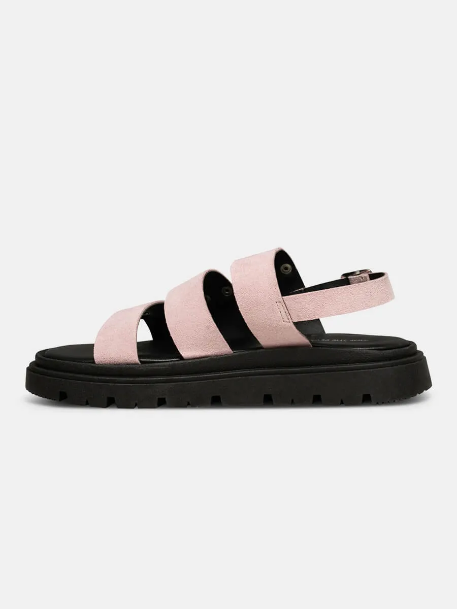 Rebecca Slingback Suede Sandals - Soft Pink