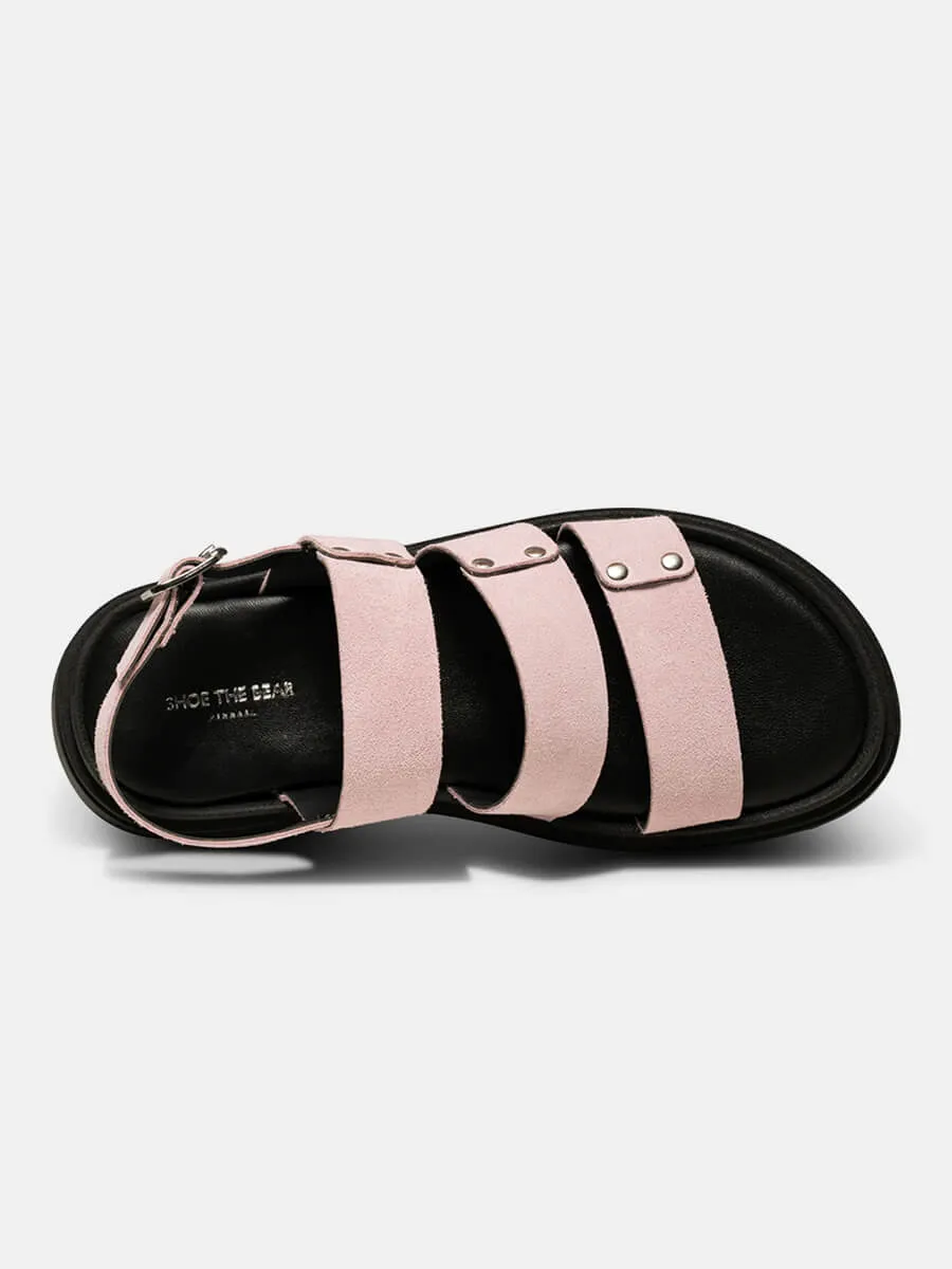 Rebecca Slingback Suede Sandals - Soft Pink