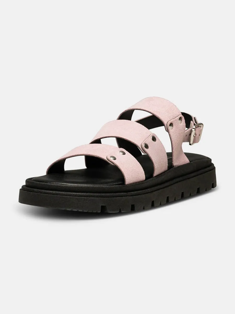Rebecca Slingback Suede Sandals - Soft Pink