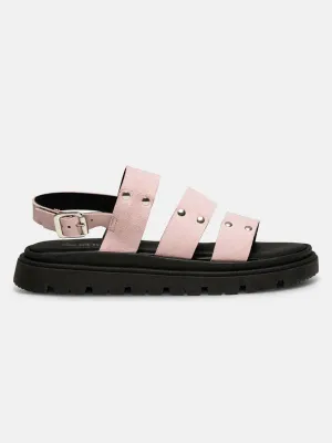 Rebecca Slingback Suede Sandals - Soft Pink