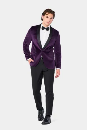Regency Purple Velvet Shawl Lapel Tuxedo