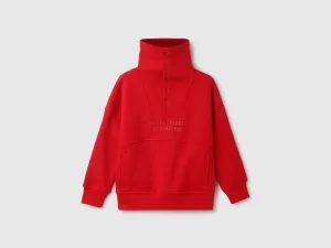 Regular Fit Mock Neck Solid Sweatshirt