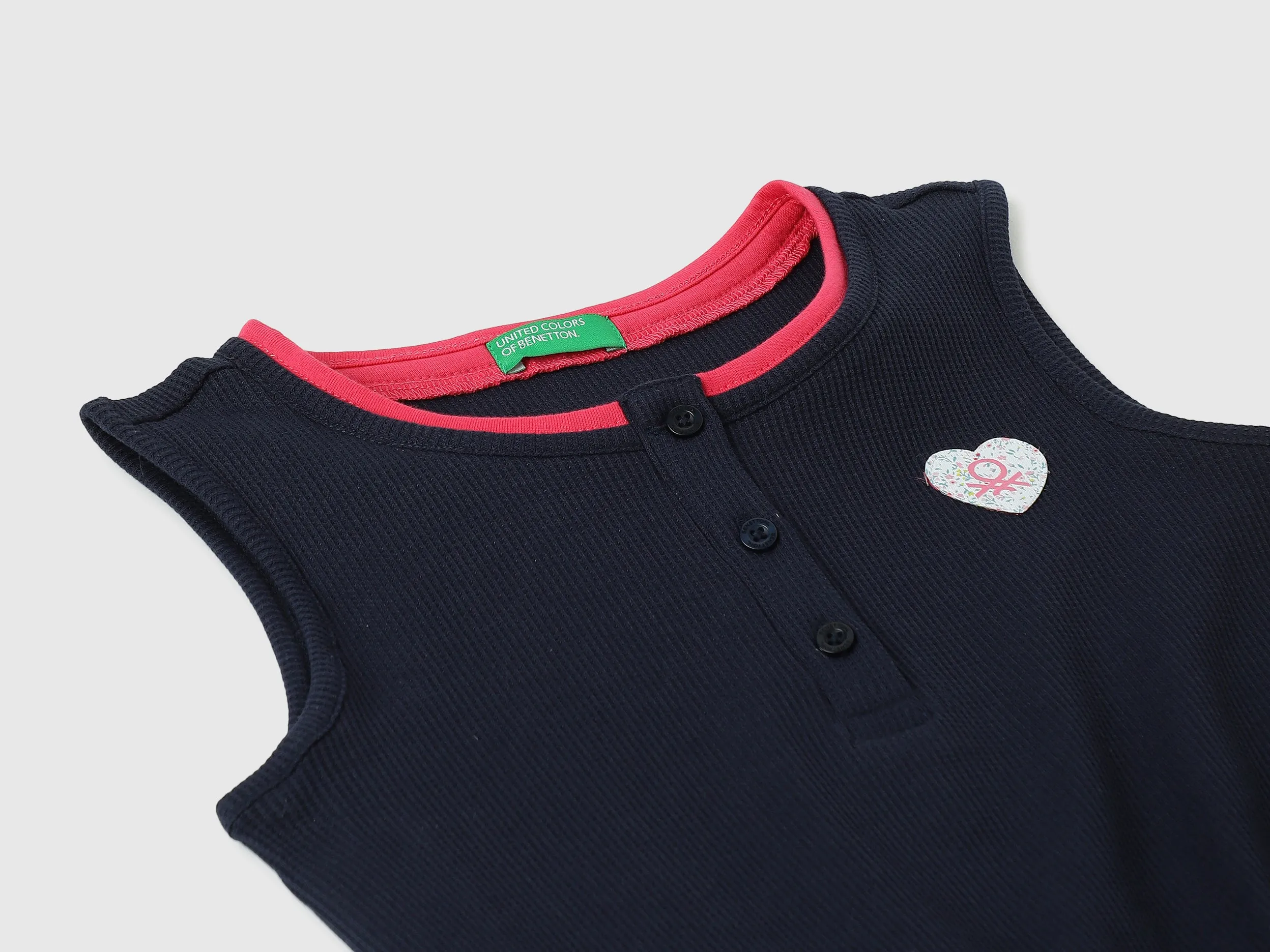 Regular-Fit Round Neck Solid Dungaree