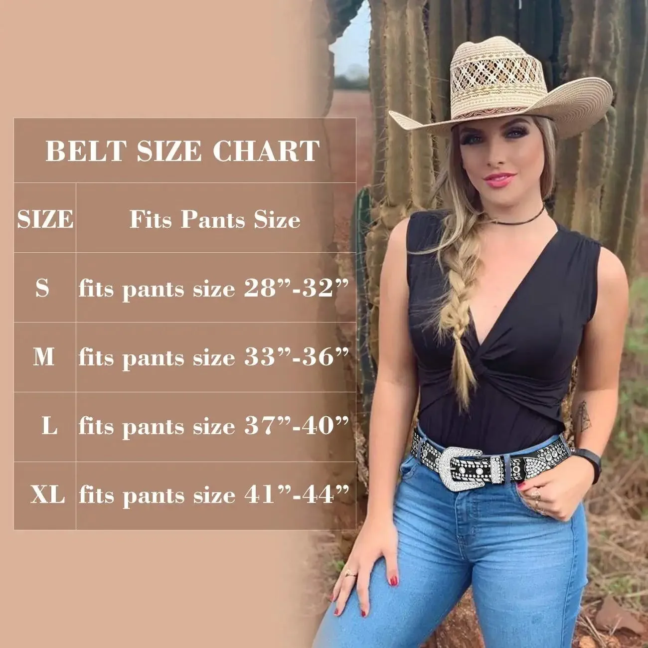 Rhinestone Belt for Men Women Western Cowboy Cowgirl Bling Studded Leather Belt for Jeans Pants