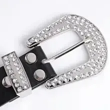 Rhinestone Belt for Men Women Western Cowboy Cowgirl Bling Studded Leather Belt for Jeans Pants