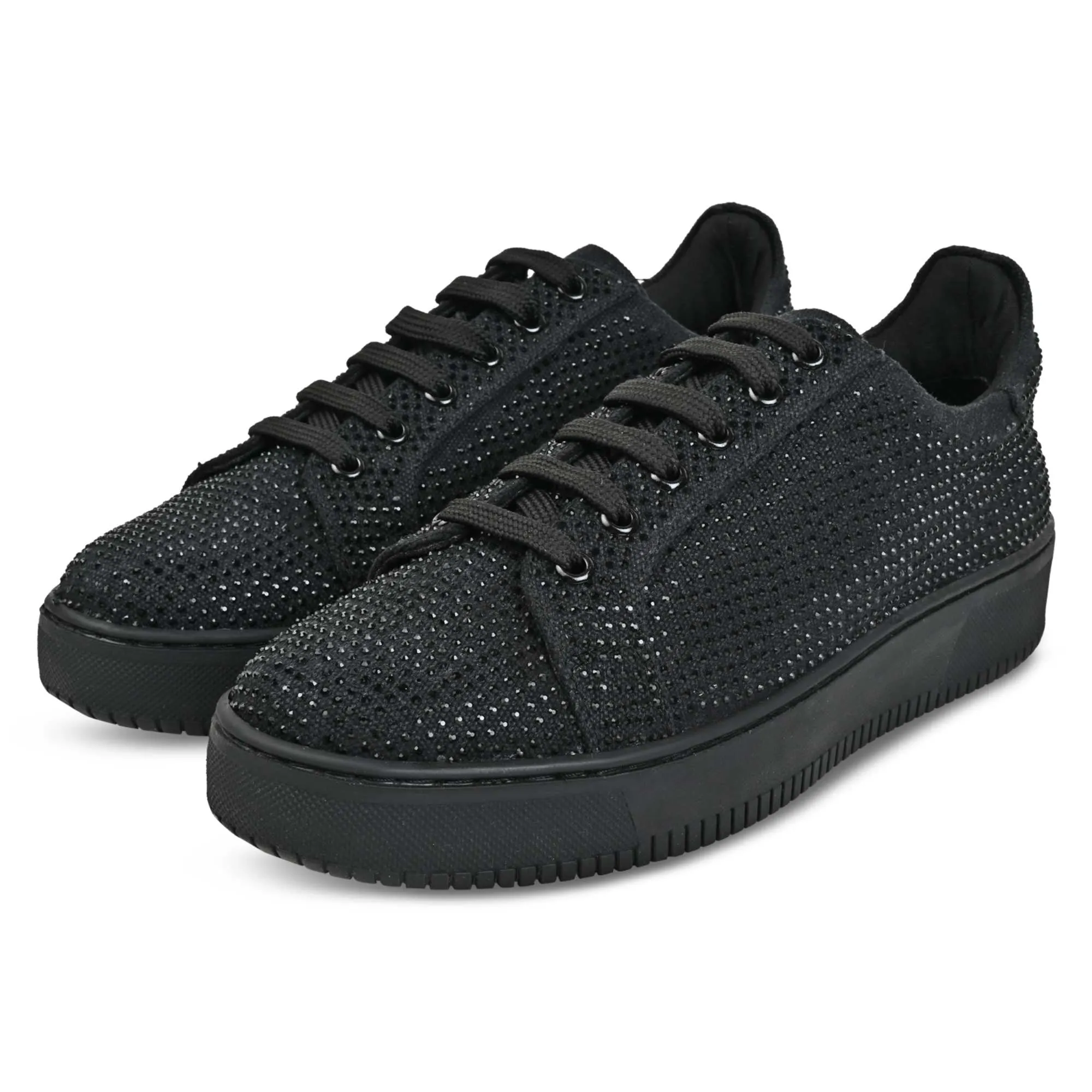 Rhinestone Lowtop Sneakers- Black