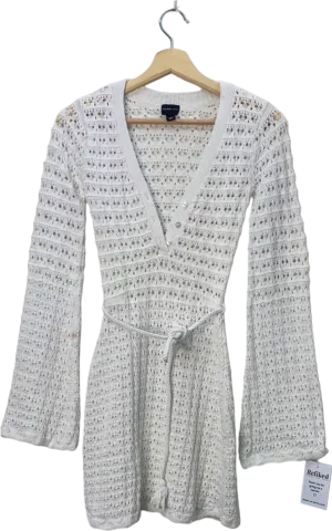 River Island White Crochet Dress UK 6