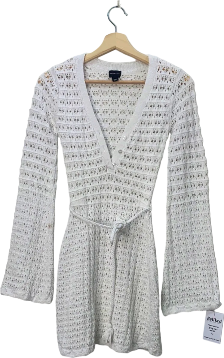 River Island White Crochet Dress UK 6