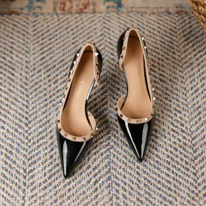 Rivet Detail Point Toe Stiletto Pumps