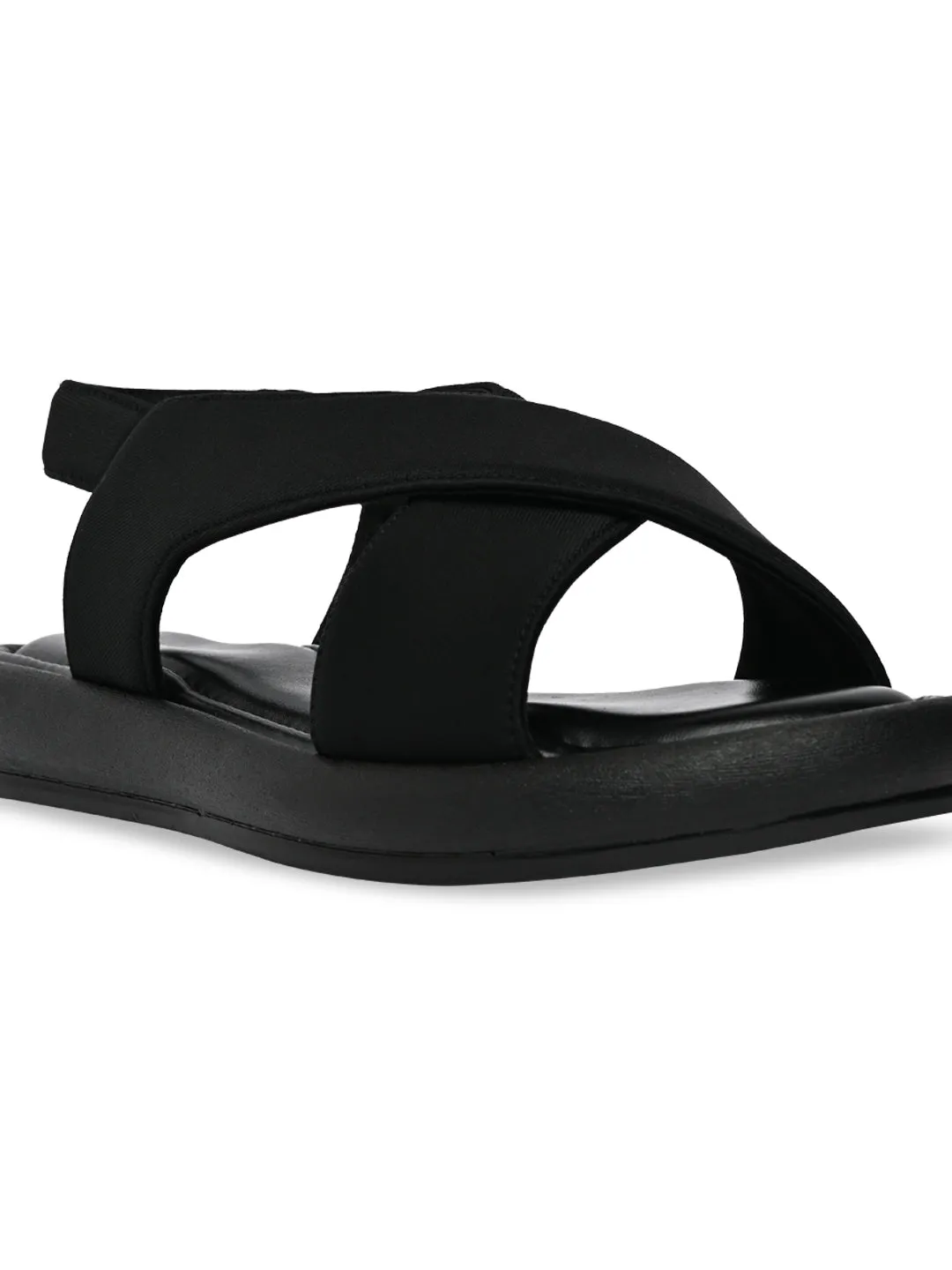 Rocia By Regal Black Women Casual Cross Sandals