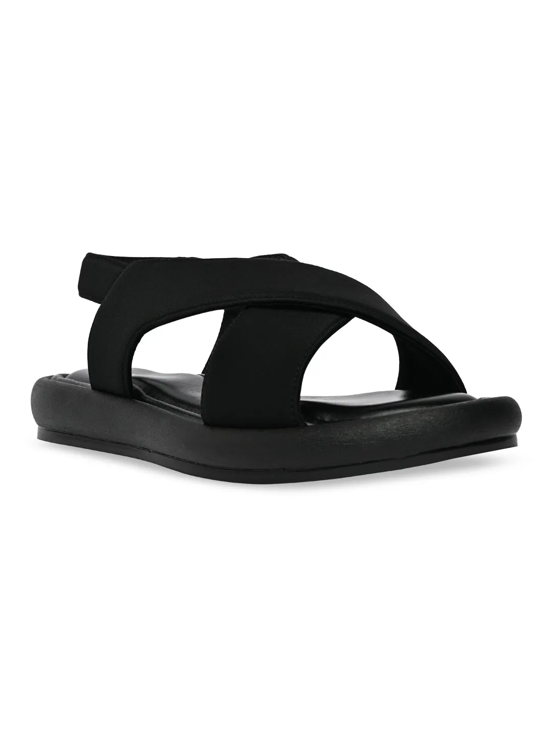 Rocia By Regal Black Women Casual Cross Sandals