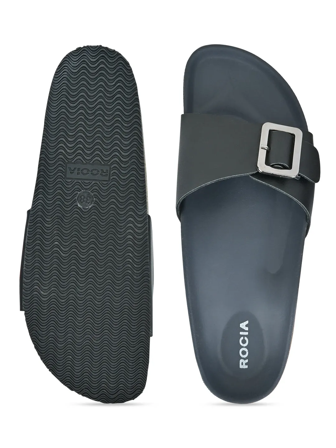 Rocia By Regal Black Women Slider Flats