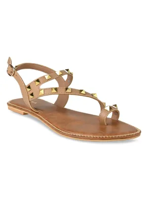 Rocia By Regal Camel Women Studded Flat Sandals