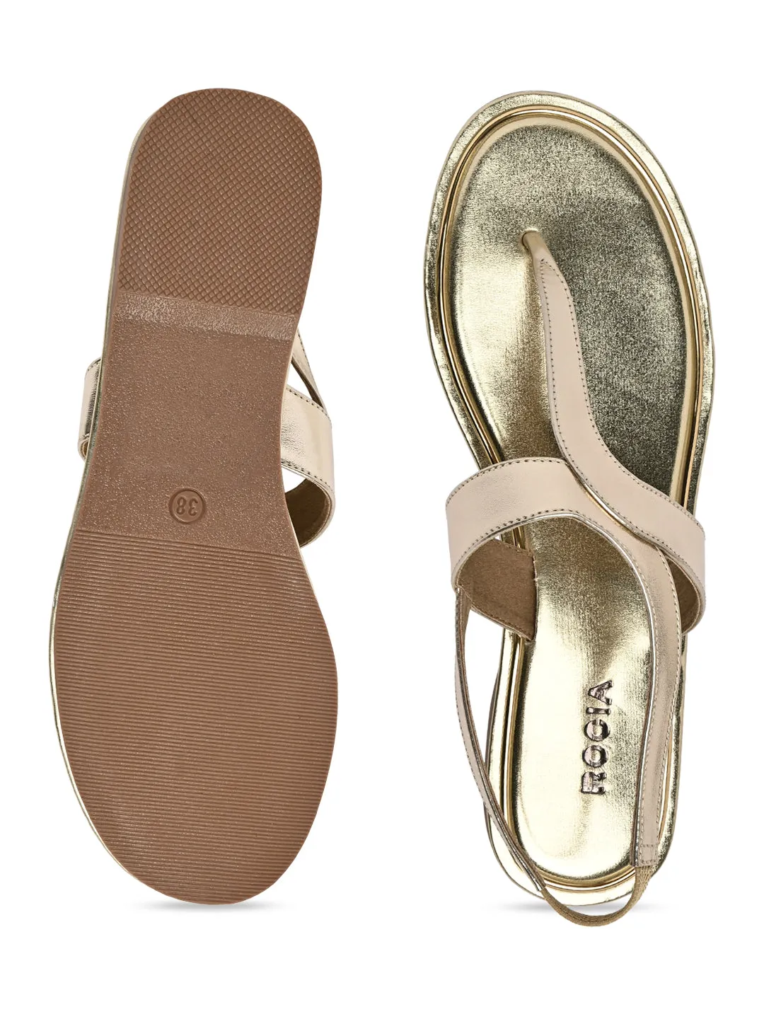 Rocia By Regal Gold Women Casual Flat Sandals