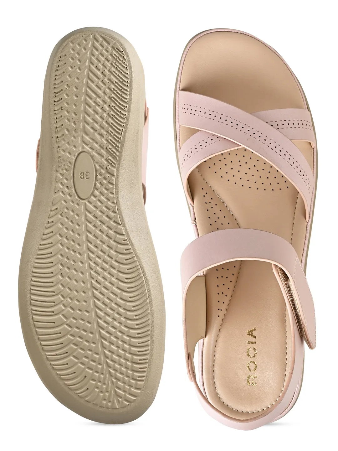 Rocia By Regal Pink Women Comfort Flat Sandals