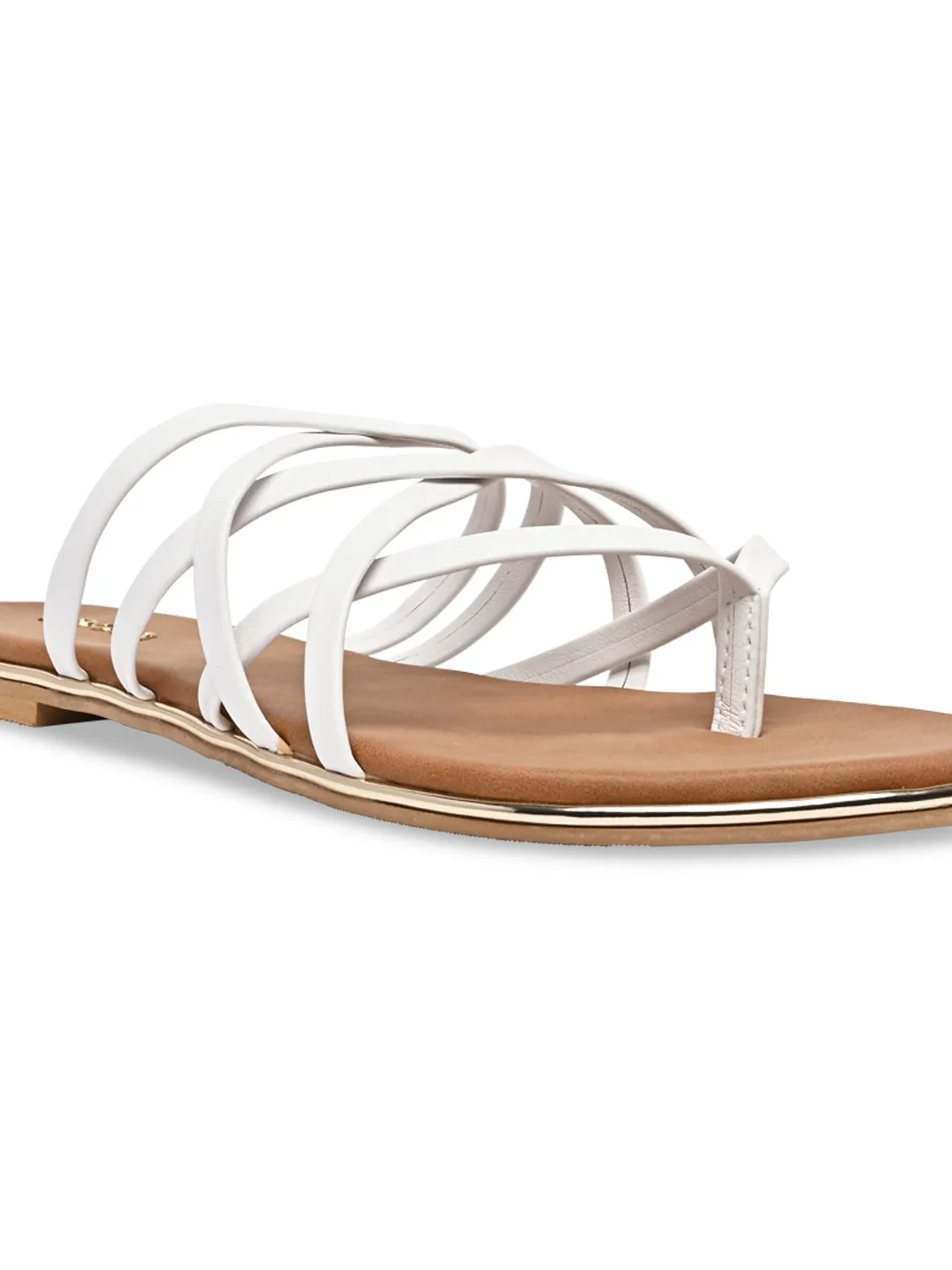 Rocia By Regal White Women Strappy Flats