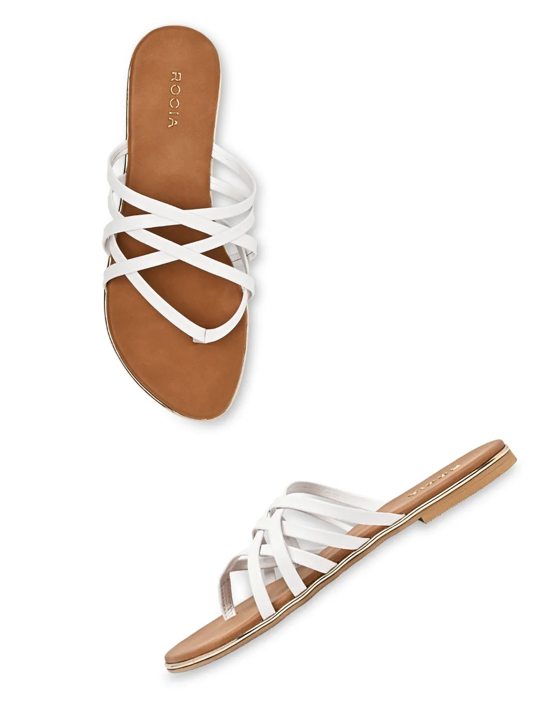 Rocia By Regal White Women Strappy Flats