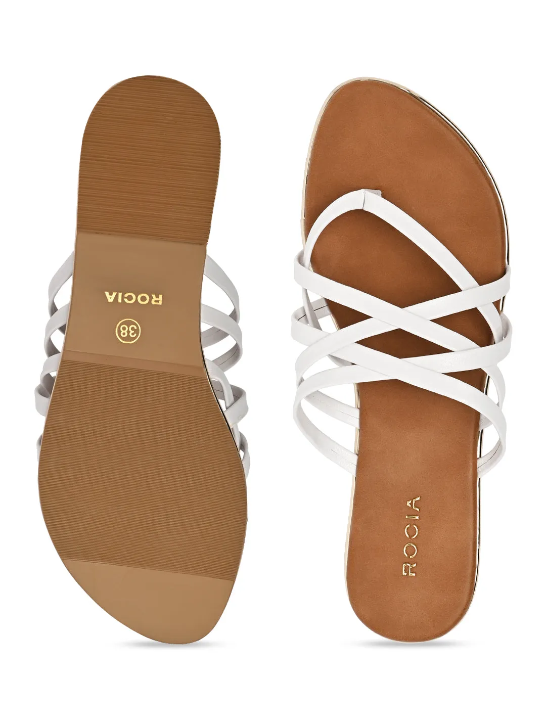 Rocia By Regal White Women Strappy Flats