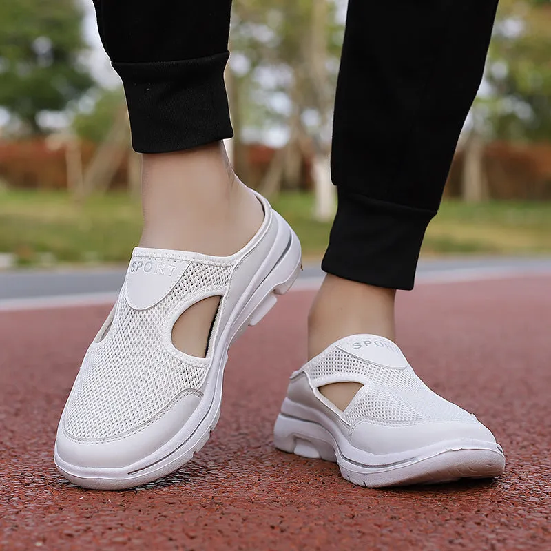 Round Toe Mesh Cut Out Sandals