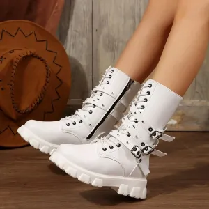 Round Toe Platform Boots