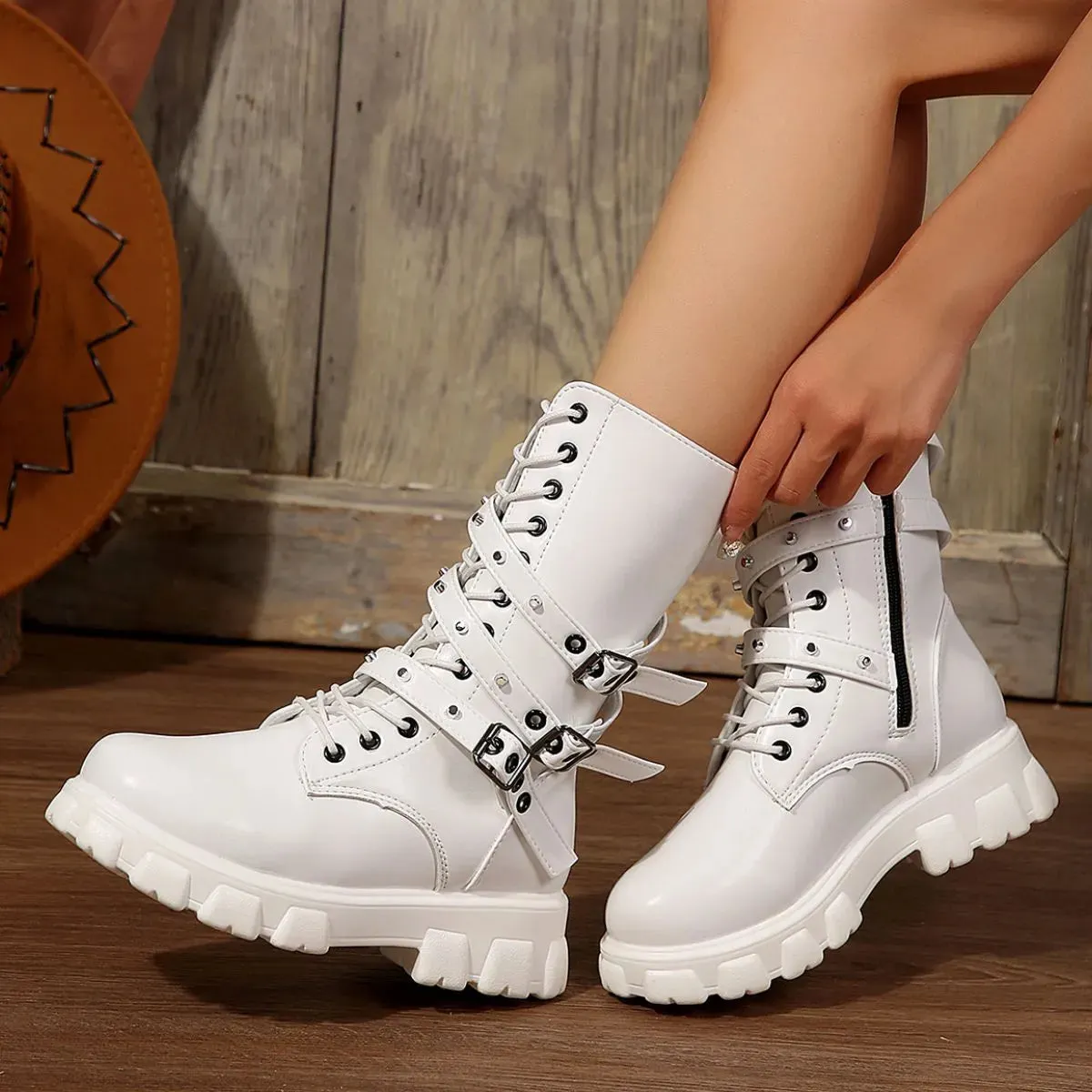 Round Toe Platform Boots