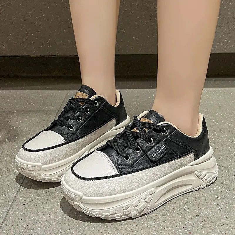 Round Toe Platform Sneakers