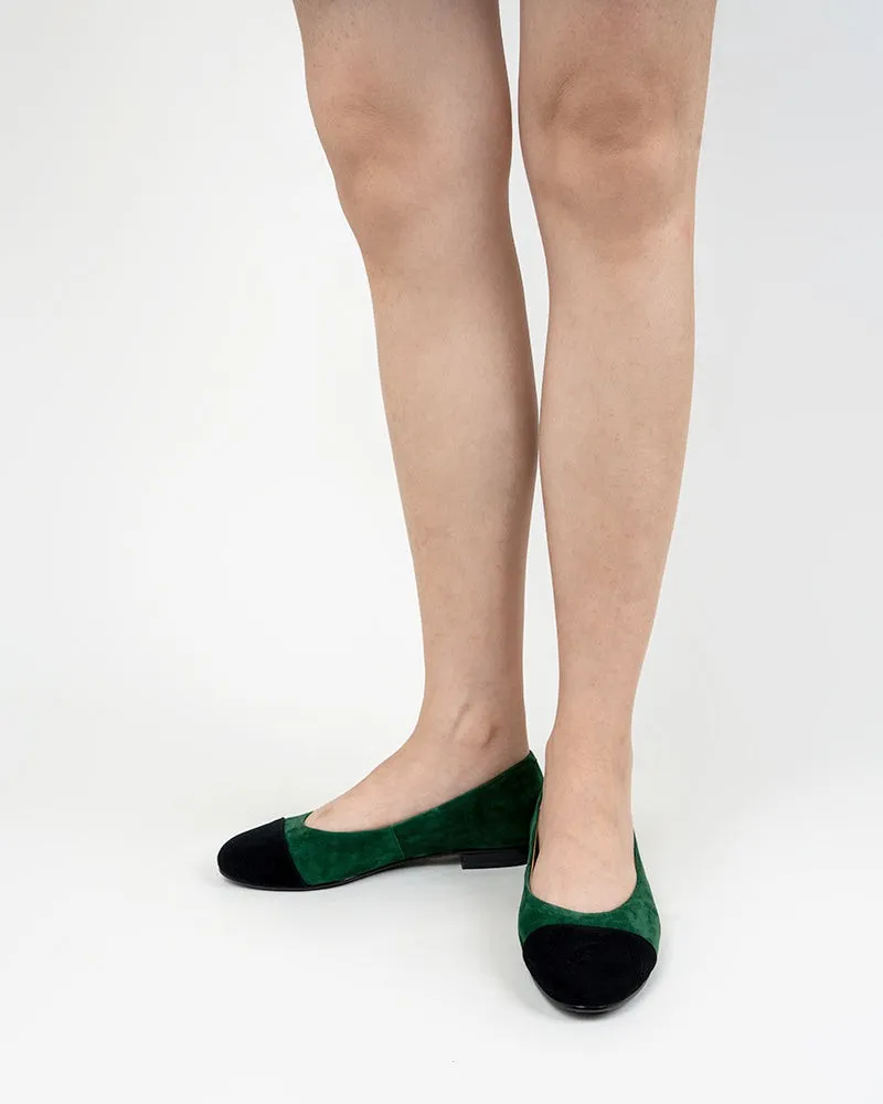 Round Toe Splicing Faux Suede Flat Loafers