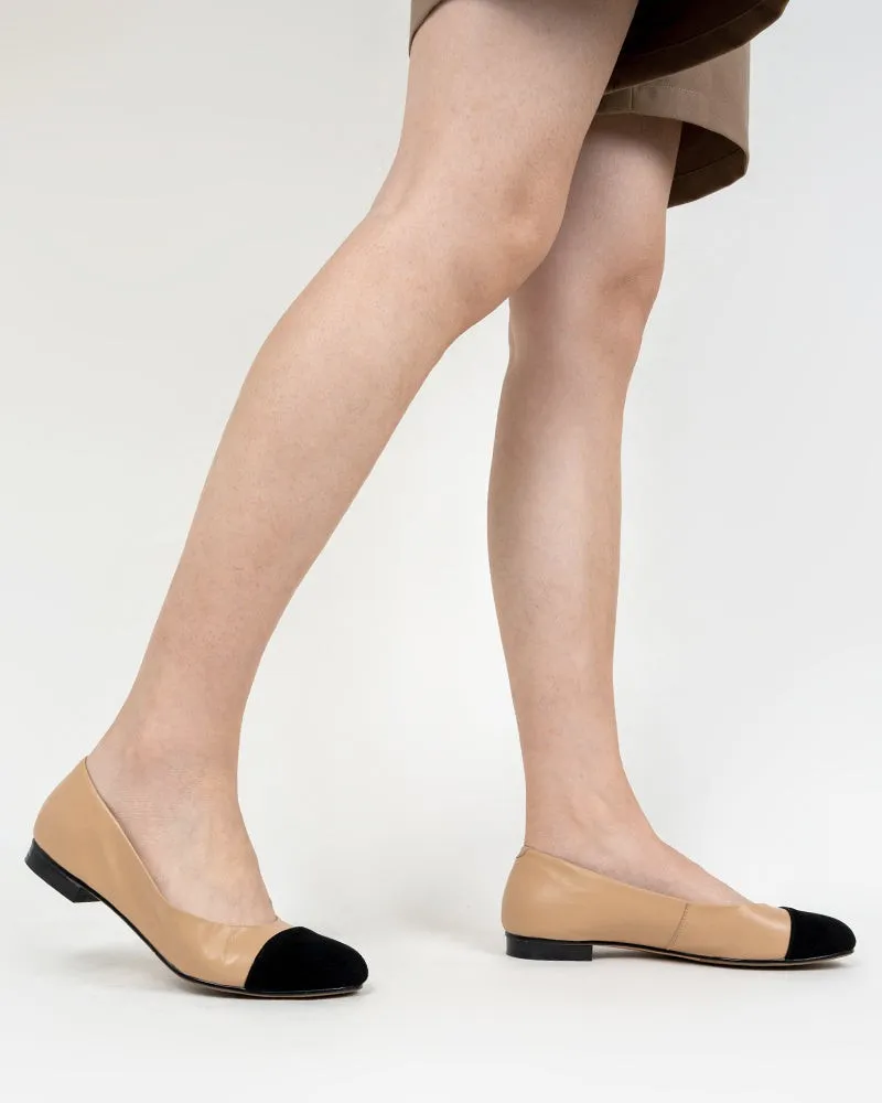 Round Toe Splicing Faux Suede Flat Loafers