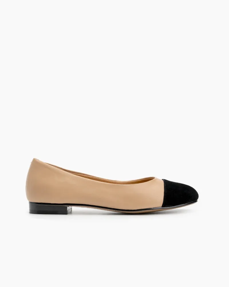 Round Toe Splicing Faux Suede Flat Loafers