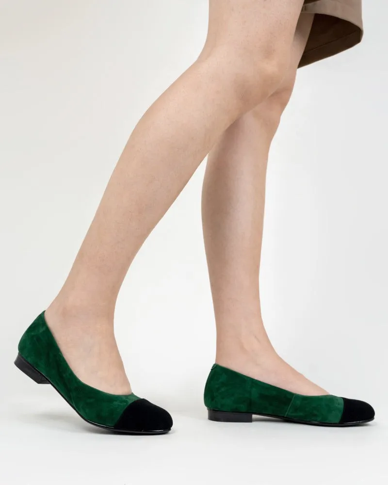 Round Toe Splicing Faux Suede Flat Loafers