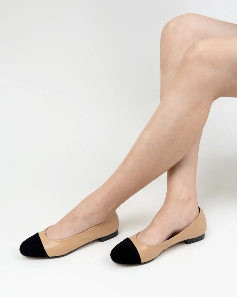 Round Toe Splicing Faux Suede Flat Loafers